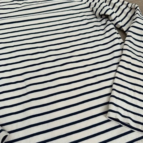 J. Crew cream and navy Striped Long Sleeve Tee - Picture 4 of 5